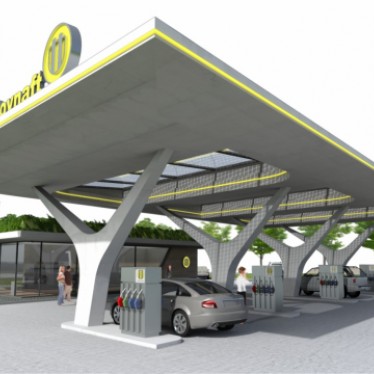 Súťažny návrh čerpacej stanice SLOVNAFT v Bratislave